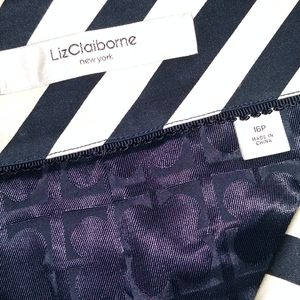 Liz Claiborne Navy and White Striped Jacket